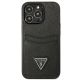 3. Guess Saffiano Triangle Logo Kartenfach Hülle für iPhone 13 / 13 Pro - Schwarz