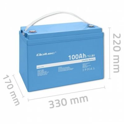 7. Qoltec 53705 Lithium-Eisenphosphat (LiFePO4) Autobatterie 100 Ah 12,8 V 100 A
