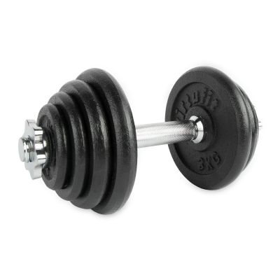 3. VIRTUFIT VERSTELLBARES PRO-HANTELSET - LANGHANTELSET - GUSSEISEN - 1 X 15 KG