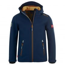 TrollKids Kinder Trollfjord Jacke mystic blue/golden yellow Softshell marineblau (161-146)