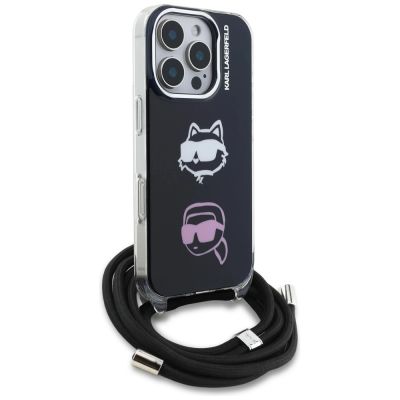 3. Karl Lagerfeld IML Crossbody Karl&Choupette Head Case für iPhone 16 Pro - Schwarz