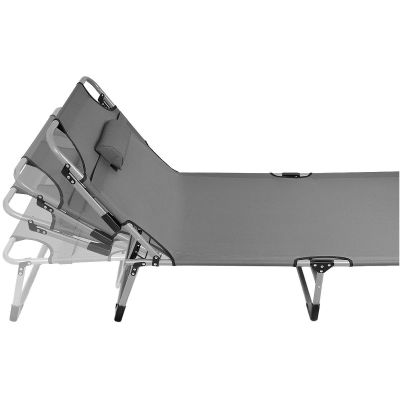 6. FALTBARES CAMPINGBETT, 3-POSITIONEN, 188 X 73 X 28 CM, DUNKELGRAU
