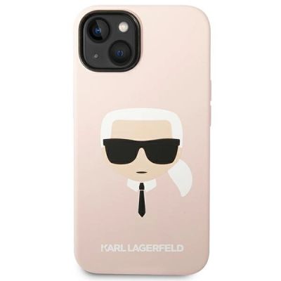3. Karl Lagerfeld Silikon Karl's Head MagSafe Case für iPhone 14 Plus - Hellrosa