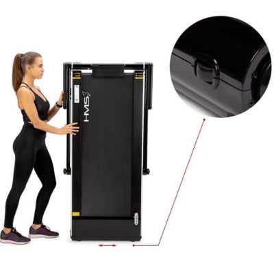 18. HMS LOOP12 MULTI Elektrisches Laufband mit Schreibtisch 1-12 km/h, Schwarz