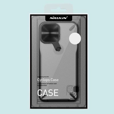 5. Nillkin Cyclops Case robuste Hülle mit Kameraabdeckung und faltbarem Ständer iPhone 13 Pro schwarz