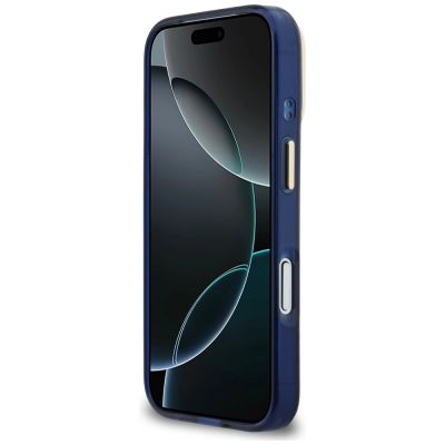 5. Guess IML 4G Script Metallhülle für iPhone 17 Pro Max – blau