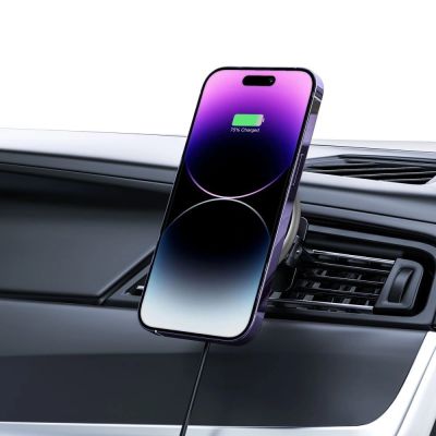 8. Tech-Protect A2 Autotelefonhalter mit MagSafe 15W induktivem Ladegerät für Lüftungsschlitze – Schwarz