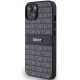 2. DKNY Lederhülle mit Monostreifen und Metalllogo für iPhone 15/14/13 – Schwarz