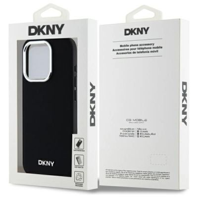 8. DKNY Plain Logo MagSafe Hülle für iPhone 15 Pro – Schwarz