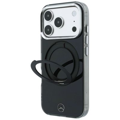2. Mercedes Ring Stand Iconic Logo MagSafe Hülle für iPhone 18 Pro / 17 Pro - Schwarz