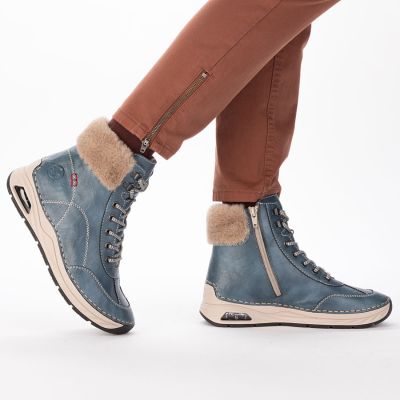 6. Gefütterte Damen-Ankle-Boots, blau, Rieker 44530-14