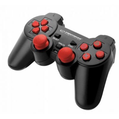 Esperanza EGG106R Gamepad (PC, PS2, PS3; schwarz, rot)