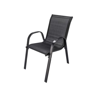 11. Klassisches Gartenmöbelset aus Textil aus dem Schwarzwald, zwei Stühle + schwarzer Tisch