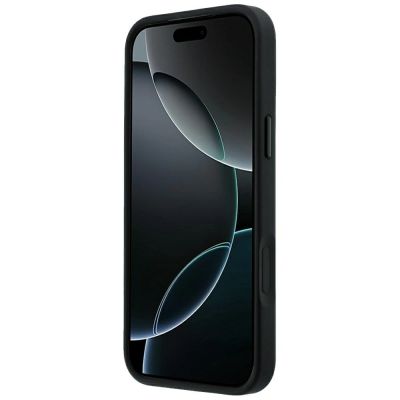 5. Mercedes Lederhülle mit gekreuzten Linien und MagSafe-Design für iPhone 17 Pro Max / 18 Pro Max – Schwarz