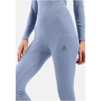 7. Odlo BL BOTTOM lange ACTIVE WARM Hose Größe M Blau-Grau