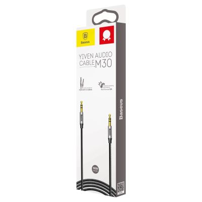 5. Baseus Yiven M30 Stereo AUX 3,5 mm Audiokabel Stecker Miniklinke 1m silber-schwarz (CAM30-BS1)