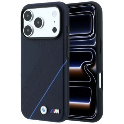 BMW M Tire Track Blue Line MagSafe Hülle für iPhone 18 Pro / 17 Pro – Marineblau