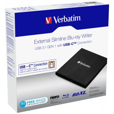 3. VERBATIM EXTERNES BLU-RAY-LAUFWERK X4 USB-C 3.1 43889
