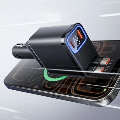 7. Autoladegerät ORICO Twin Reach 45 W 1A3C mit zwei einziehbaren Kabeln