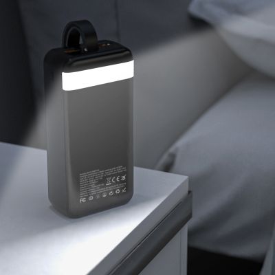 6. Wozinsky W8-W 30000 mAh 30W Powerbank mit 2x USB-A und USB-C Anschlüssen und Taschenlampe – Schwarz