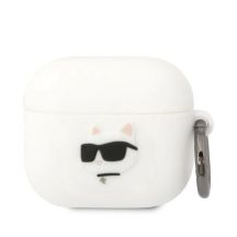Karl Lagerfeld KLA3RUNCHH AirPods 3 Cover weiß/weiß Silikon Choupette Head 3D