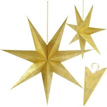 Dekorativer Papierstern, 75 cm, Gold