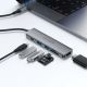 5. Acefast J18 USB-Hub USB-C 6-in-1 HDMI 4K 60Hz PD90W Dockingstation – Grau