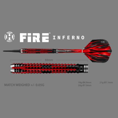 9. Harrows Fire Inferno Darts 90% Softip HS-TNK-000016009