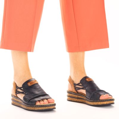 5. Bequeme Damen-Keilsandalen, blau, Rieker 62962-14