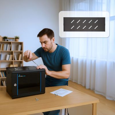 13. Extralink LITE 6U 530x400 Wand-Rackschrank Schwarz Freistehend/Wand-/Bodenrack Schwarz