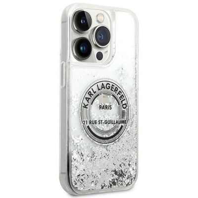 4. Karl Lagerfeld KLHCP14LLCRSGRS iPhone 14 Pro 6.1" Silber / Silber Hardcase Liquid Glitter RSG