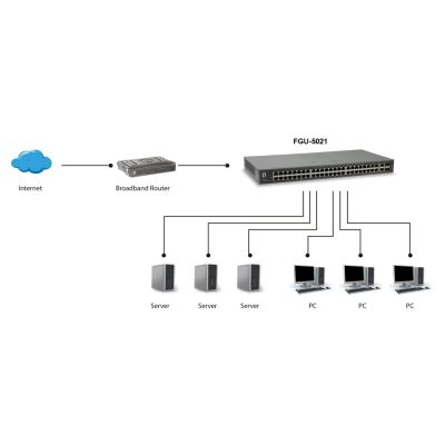 3. LevelOne FGU-5021 Switch – Unmanaged – 48 x 10/100 + 2 x Combo Gigabit SFP – Rackmontage