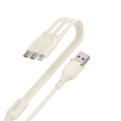 2. Dudao L7SE 3in1 USB-A - 2x USB-C / Lightning 66W Kabel 1,2m - beige