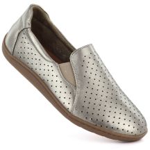 Leder-Barfußschuhe mit durchbrochenem Muster, Gold, M.Daszyński OL38-2