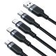 4. Joyroom Multi-Use Series S-A18 4in1 USB-A - USB-C / Lightning / Lightning / Micro-USB-Kabel 1,2 m - Schwarz