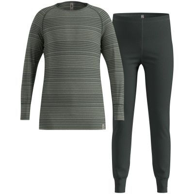 2. Thermounterwäsche - Odlo Set lang ACTIVE WARM SET Größe 128cm Grau