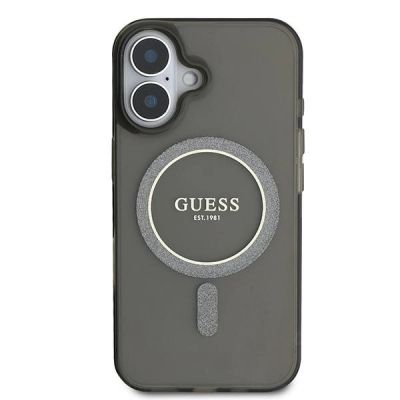 3. Guess IML Glitter Circle MagSafe Hülle für iPhone 16 – Schwarz