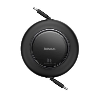 Baseus Free2Pull Mini 100W Einziehbares USB-C-Kabel – USB-C 2 m – Schwarz