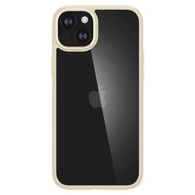 3. Spigen Crystal Hybrid-Hülle für iPhone 15 Plus – transparent und beige