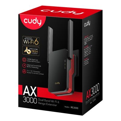 10. CUDY RE3000 LAN 1x Gigabit AX3000 Dualband-WLAN-6-Mesh-WLAN-Verstärker