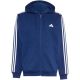 2. adidas Essentials Fleece-Kapuzenjacke für Herren mit 3 Streifen und durchgehendem Reißverschluss, Marineblau, KY4144