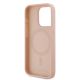 7. Karl Lagerfeld Leder-Monogramm-Metall-Logo-Hülle für iPhone 15 Pro Max – Rosa
