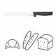 6. Fiskars 1054945 Küchenmesser, Edelstahl, 1 Stück, Brotmesser
