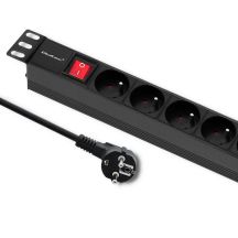 Qoltec PDU-Steckdosenleiste für 19-Zoll-Rack | 1 HE | 16 A | 8 x französische Steckdosen | 2 m