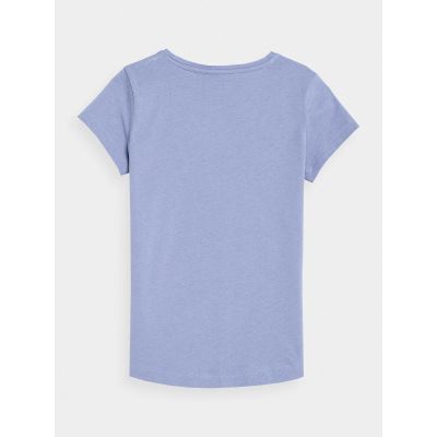 6. Einfarbiges Mädchen-T-Shirt 4F Junior aus 100 % Baumwolle