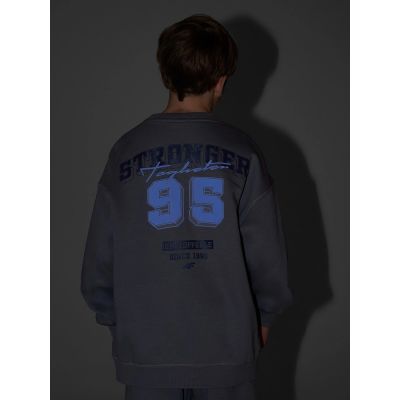 7. Lockerer Jungen-Sweatshirt ohne Kapuze 4F 4FJRSS26TSWSM2635-24S