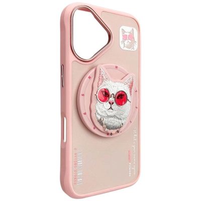 5. Nimmy Glasses Cool Cat MagSafe Case für iPhone 16 - Rosa