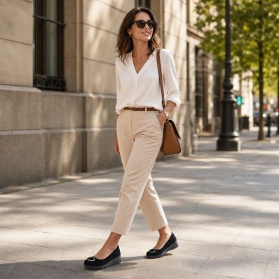 6. Schwarze Keilschuhe aus Leder für Damen, Vinceza 95412