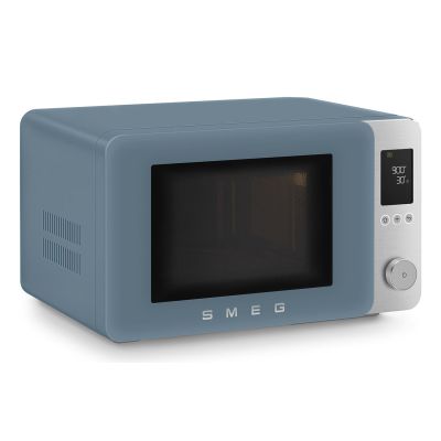 3. Smeg MOC02SBMEU Mikrowelle, blau, Kombi-Mikrowelle für die Arbeitsplatte, 27 l, 900 W