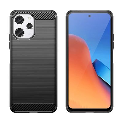 3. Flexible Hülle mit Carbonmuster für Xiaomi Redmi 12 Carbon Case - Schwarz